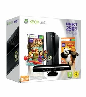 Con 360 250gb + kinect + kung fu panda 2 + adventures - 885370352542