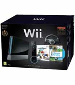 Con wii negra + mario kart 25th anniversary - 045496342548