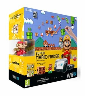 Con wiiu premium + mario maker + amiibo mario colores clasicos + artbook - 045496312008