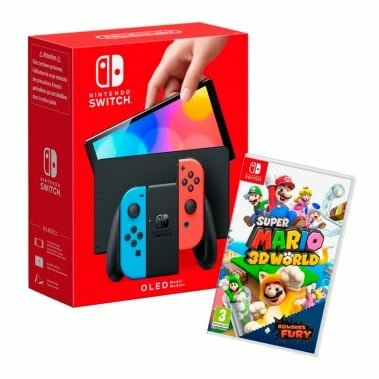 Consola Nintendo Switch OLED Rojo/Azul + Super Mario 3D World en Consola Nintendo Switch por solo 385,99 € > Tu Tienda de Videojuegos | TTDV