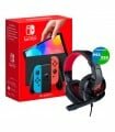 Consola Nintendo Switch OLED Rojo/Azul + Auriculares Inari