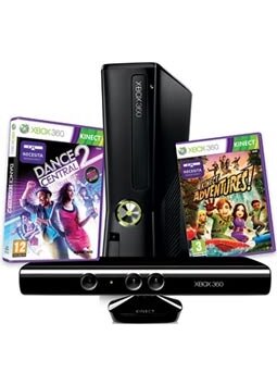 360 4GB+KINECT+DANCE CENTRAL 2+AVENTURES