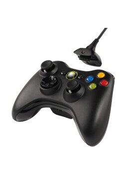 360 MANDO NEGRO WIRELESS(CRUZETA)+CARGA Y JUEGA